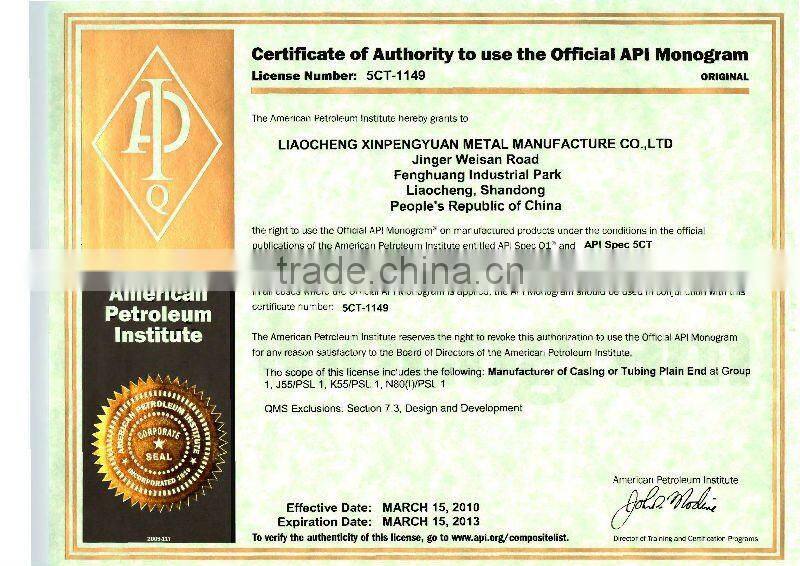 Carbon steel seamless pipe ASTM A53 Gr.B