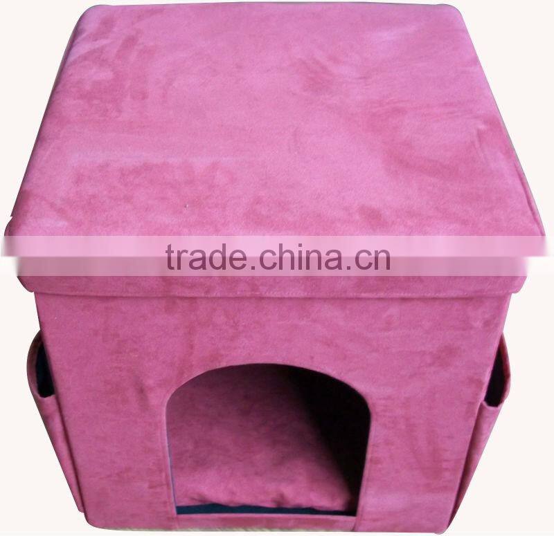 Stronger! Brown Corduroy folding storage stool/ottoman