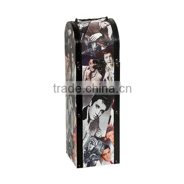 Decorative canvas wooden storage wine box