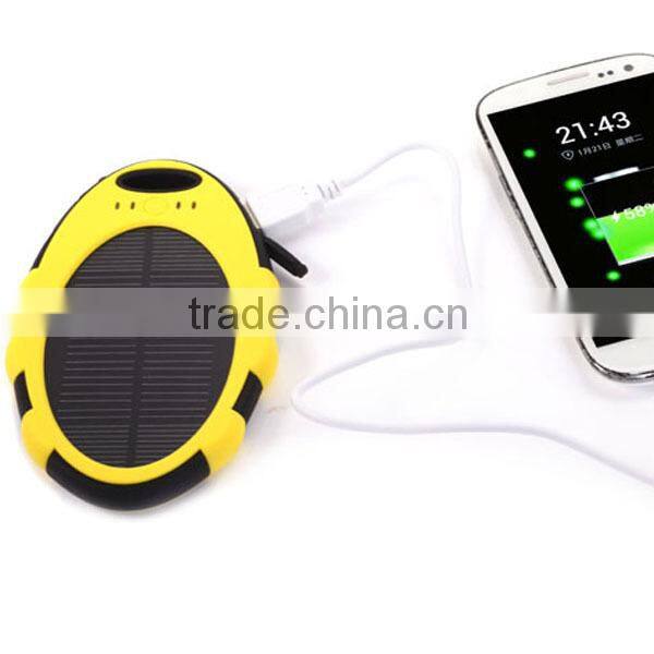 Universal Round Mini 5000mah Waterproof Solar Power Bank for Phones