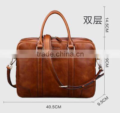 2015 new style black leather briefcase,office supply briefcase ,customised briefcase