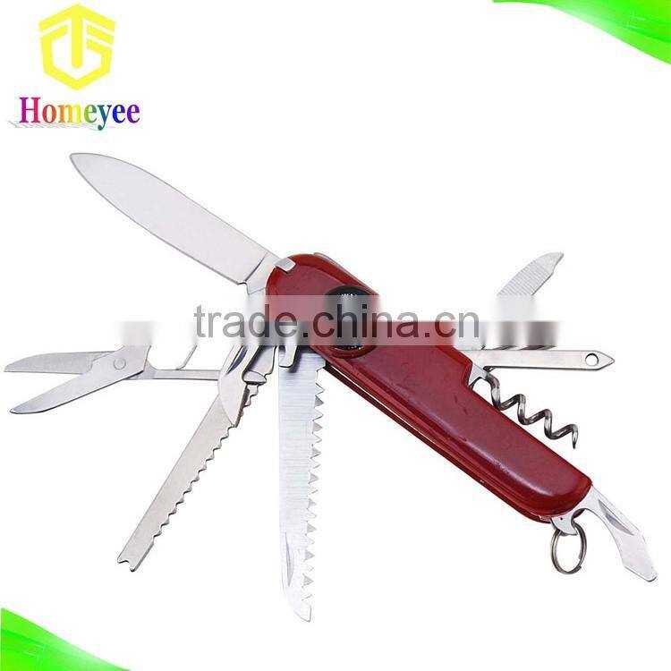 Camouflage Green Handle multipurpose knife with compass for outdoor