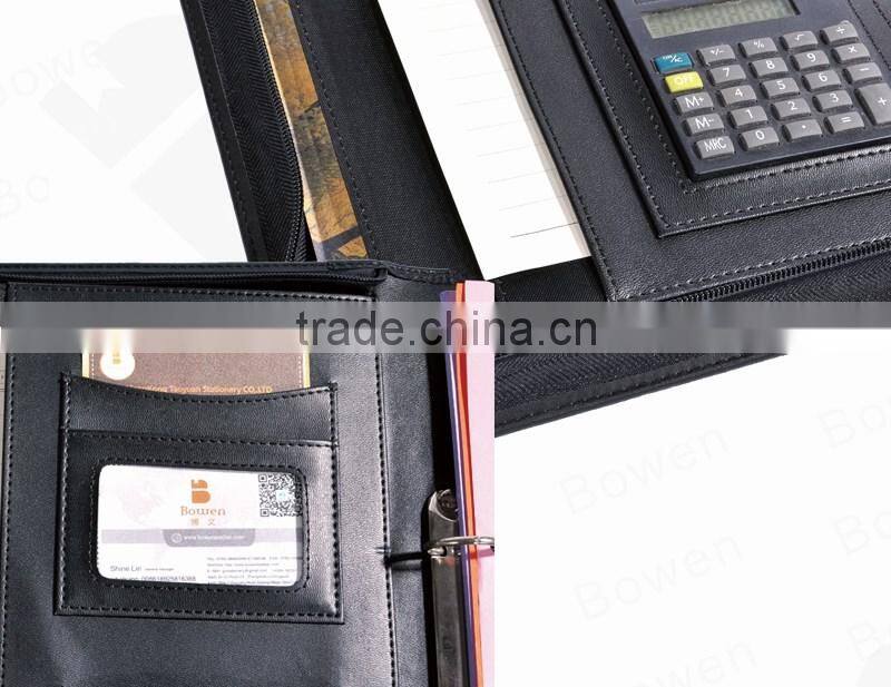 Zipper folder with 2 ring binders, business portfolio, music folder