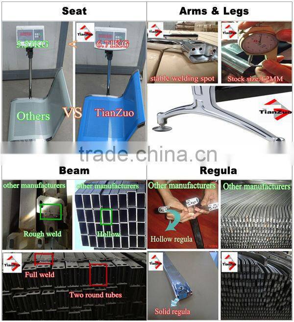 Chrome 3 Seat Hospital Chair Waiting Chair with Quality Gurantee