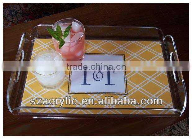 Europe and America style acrylic insert paper serving tray wholesale
