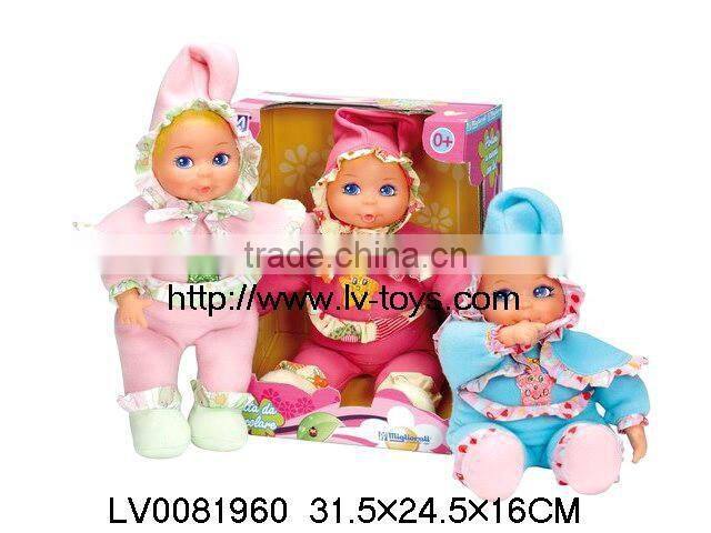 New 14 Inch plastic baby product with sound China manufacture for kid play with EN71/EN62115/6P/EMC/ROHS2.0/AZO