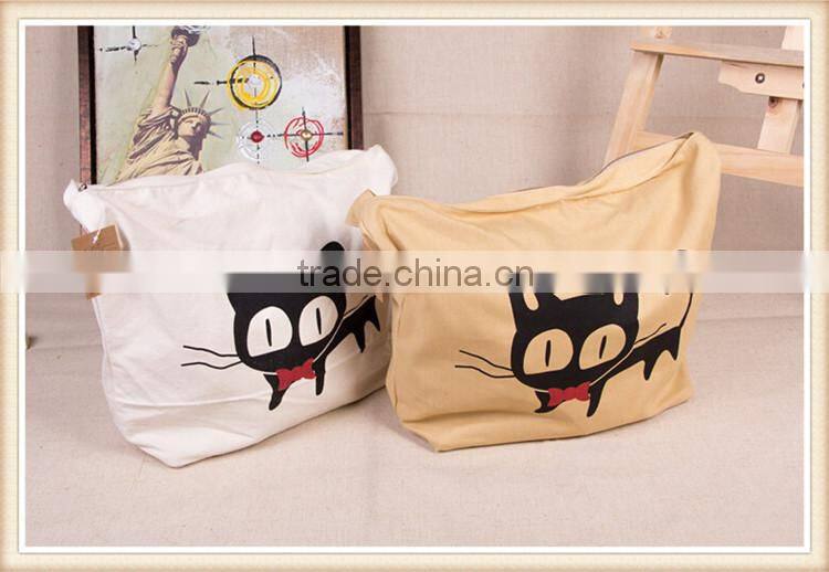 Cat pattern printing canvas tote bag