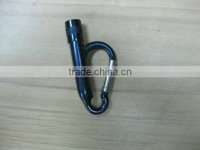 aluminium carabiner led flashlight with compass