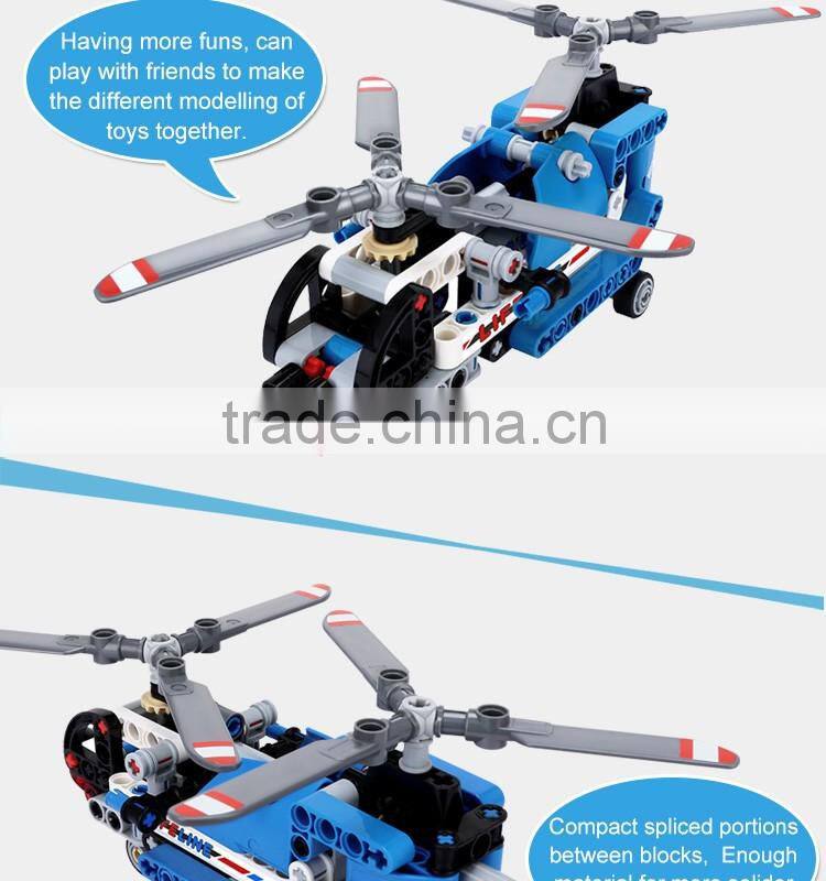 Christmas Puzzle plastic building blocks toy helicopter airplane toy