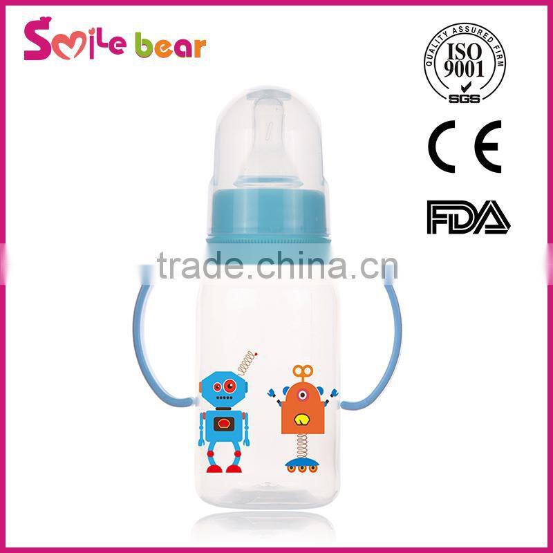 2015 best quality Baby feeding bottle for baby/ baby bottle with temperature silicone nipple