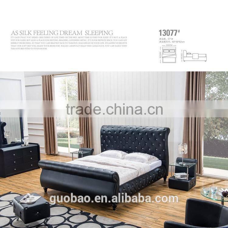 13077 New Double/Queen/King PU Leather upholstered Bed Frame & Tufted Headboard