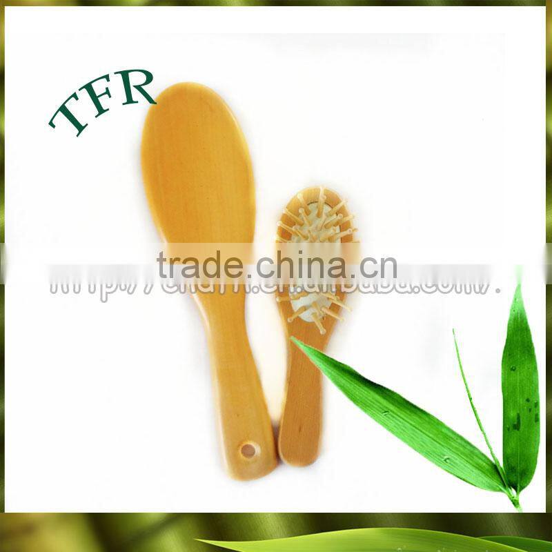 eco friendly bamboo or wooden material massage hairbrush and mini comb