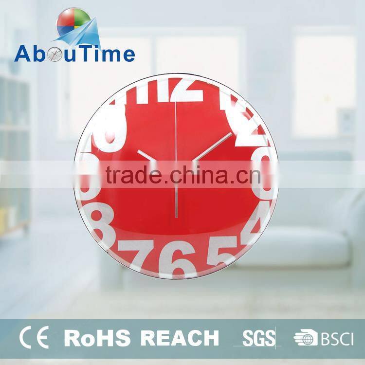 2016 quality and low overhead clock tempered glass