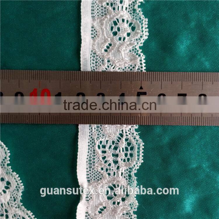 Silver French Nylon Bulk Lace Trim, Jacquard Decorative Thin Lace Trim With Shiny Yarn