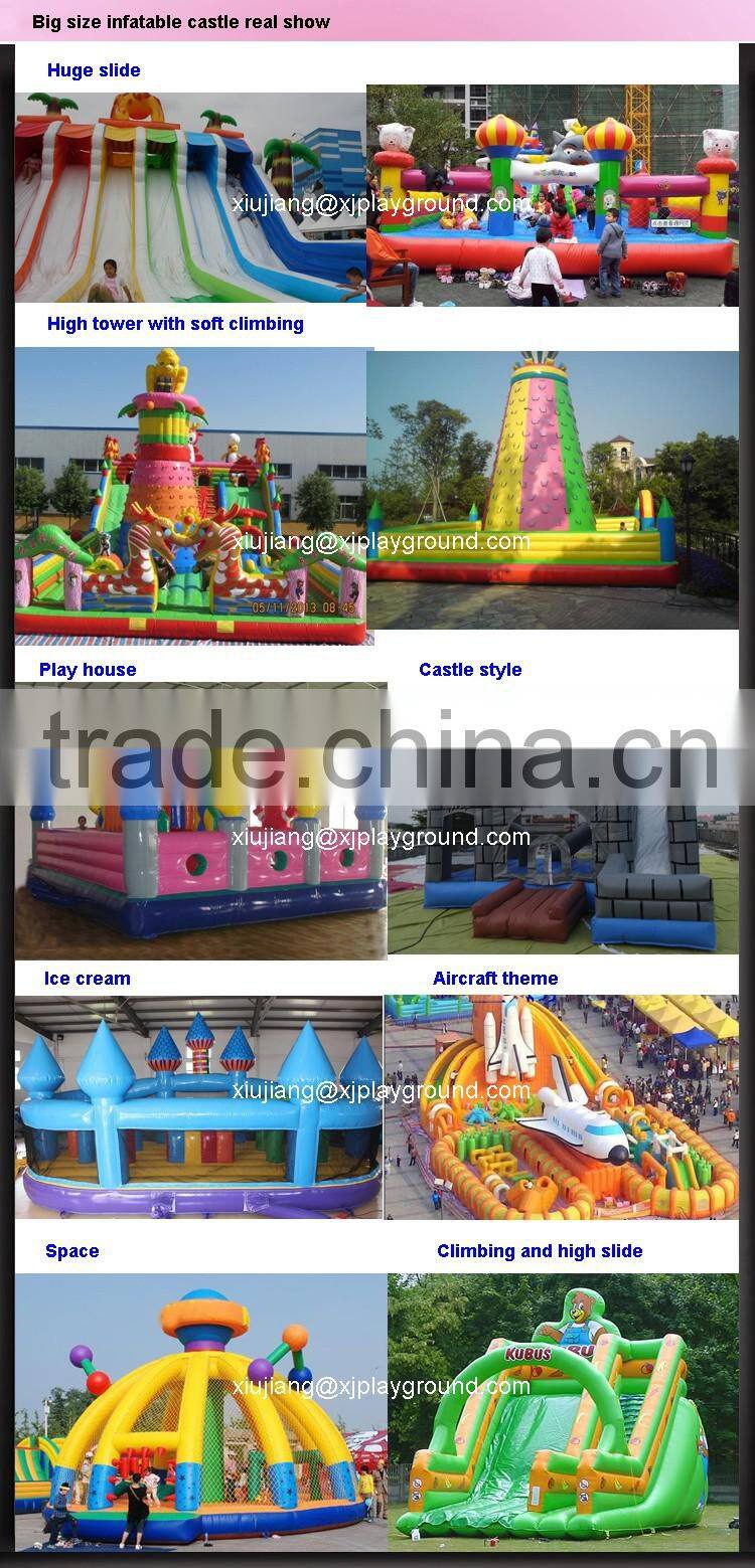 Kids park octopus giant inflatable bouncy castle with water slide