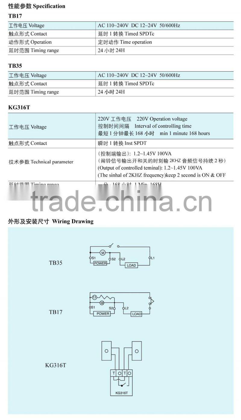 TB17 TIMERS delay timer SPDT