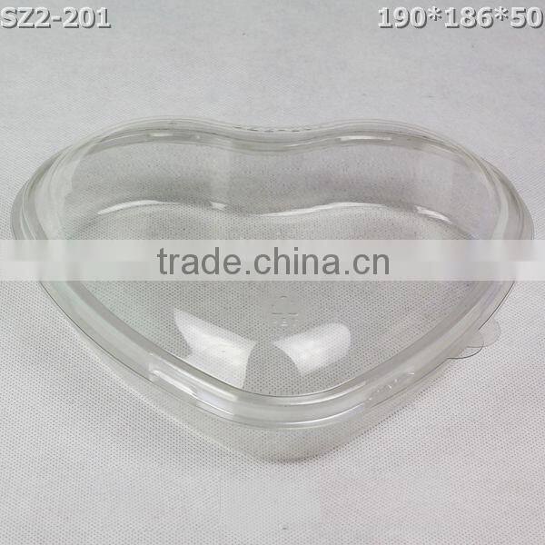 clear plastic box 300g heart shaped plastic fruit box