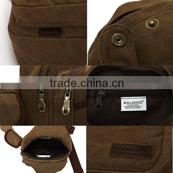 Guangzhou Vintage Canvas Men Bag Bolsos de Canvas Backpack