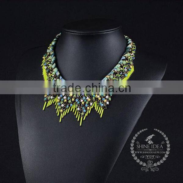 high quality colorful resin chunky statement necklace tin alloy fashion women pendant necklace 6390117