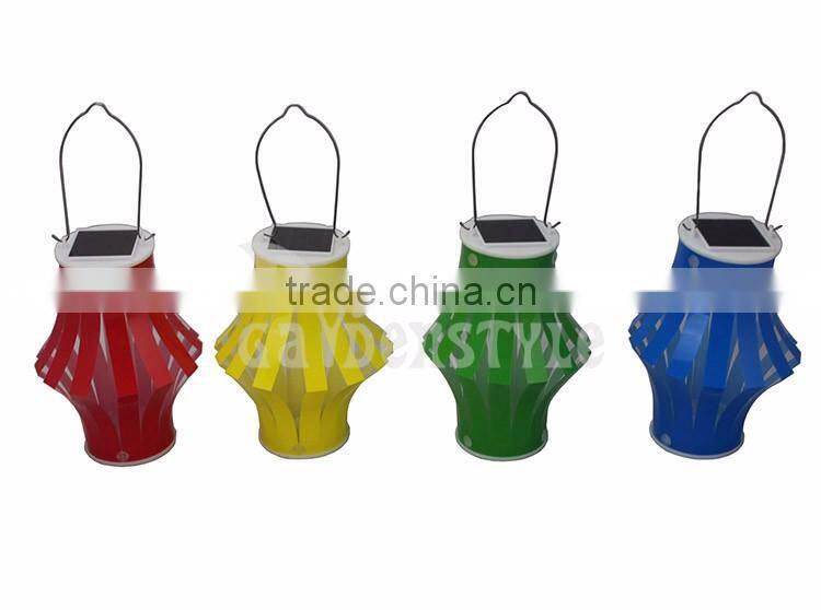 Item No.60254 red yellow green blue hanging LED solar light garden style decorative lantern