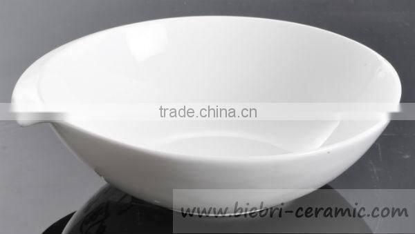 Small Style Logo Decal Artwork Personalized Round Square Shaped Plain White Ceramic Ice Cream Bowl