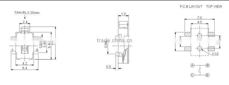 momentary tact switchesTS-1113EM for SMT