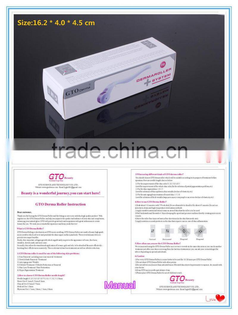 GTO best selling medical CE approved 192 titanum needles derma roller