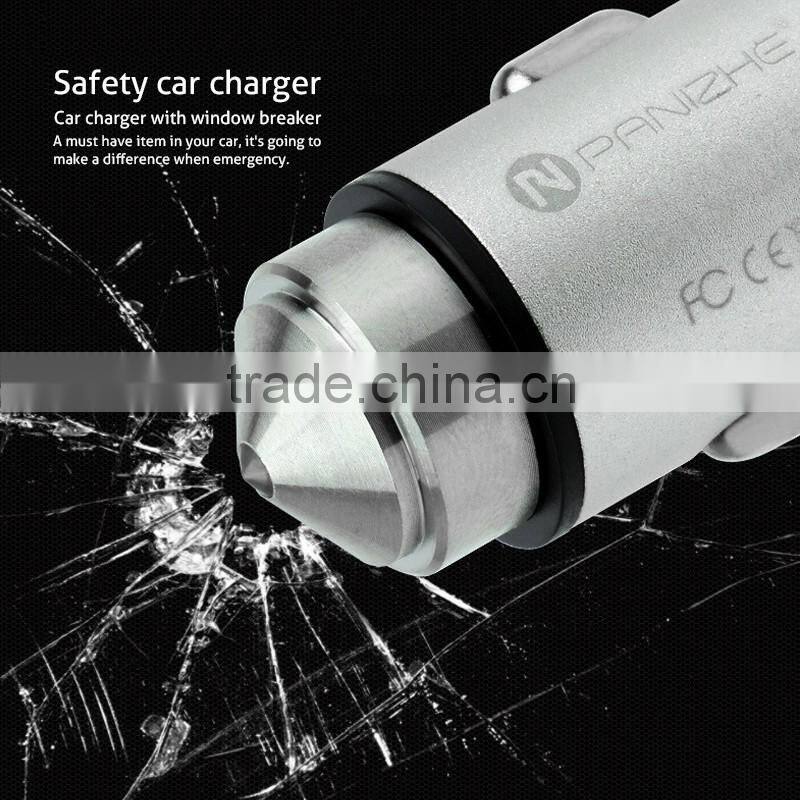Latest promotional portable dual usb car charger for smart device charging in stock