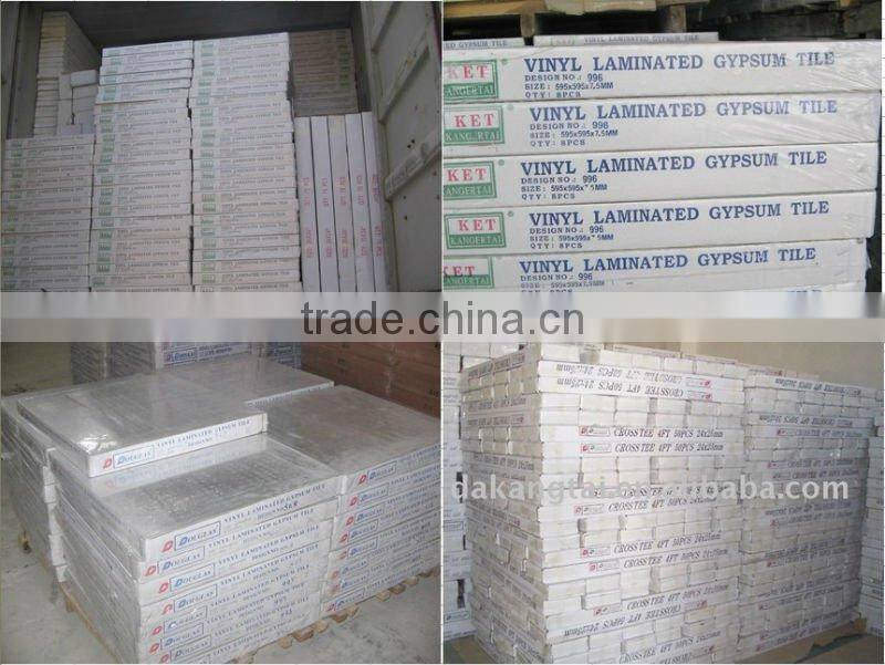 PVC Laminated Gypsum Ceiling Board/Tiles with Ceiling Tee Grids