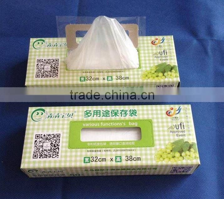 Plastic bag package for food in kitchen