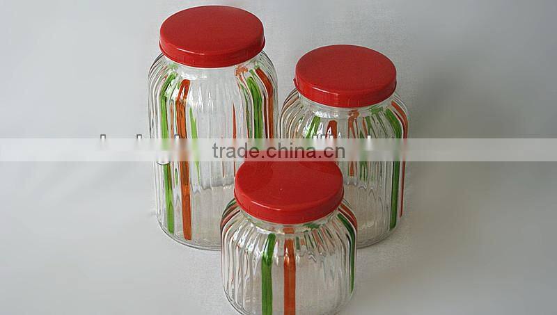 3pcs new design glass jars