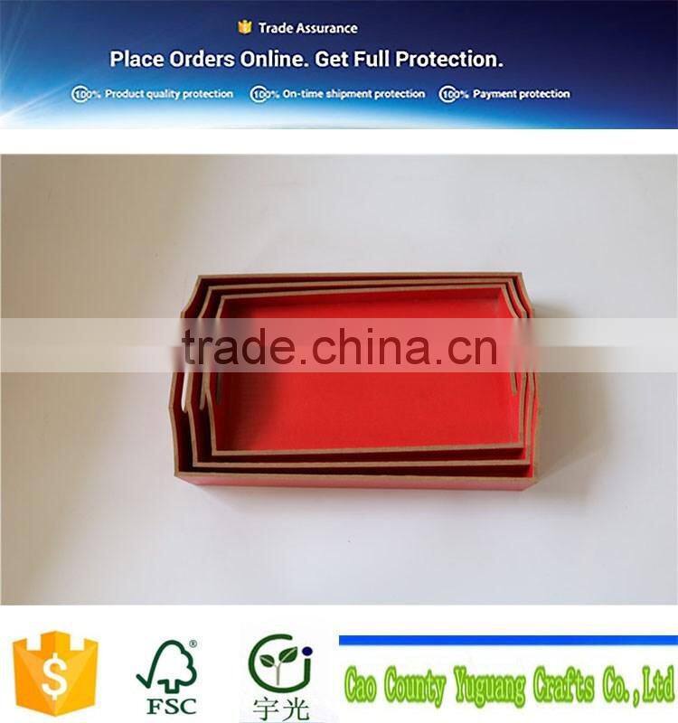 2015 OEM Red MDF storage tray 3 in 1 set