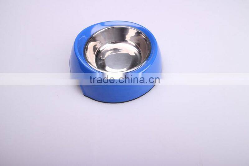 new design melamine dog bowl with stainless steel bowl