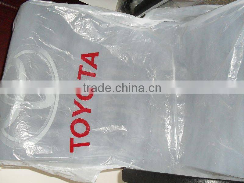 wholesale LDPE white color FUCHS logo waterproof 250pcs packing in roll plastic disposable car Seat Covers