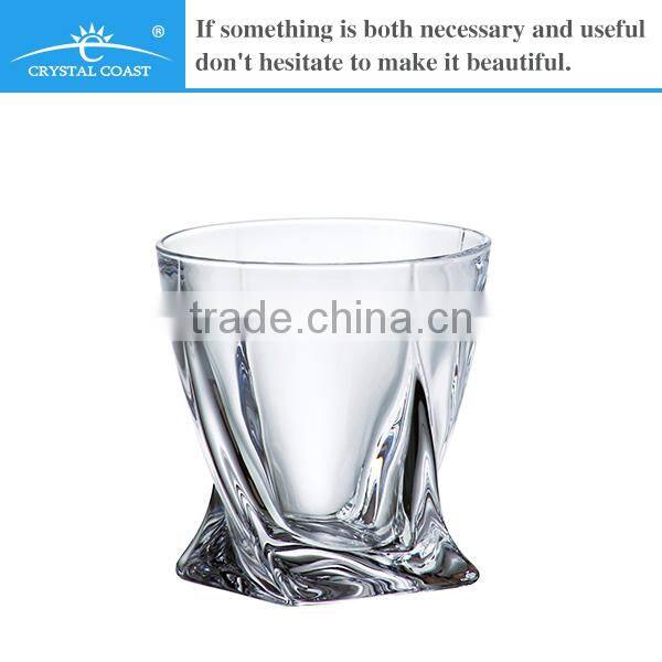 wholesale engraved crystal twisted shot wine glass; old fashion whisky glass