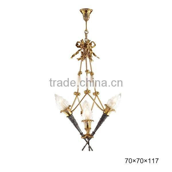 Luxury Crystal & Bronze Pendant light, Elegant Design Brass Chandelier Crystal Drop, Noble Hotel Ceiling Lamp