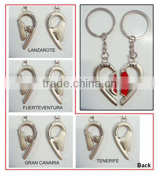 Heart angel shaped with letter key chains