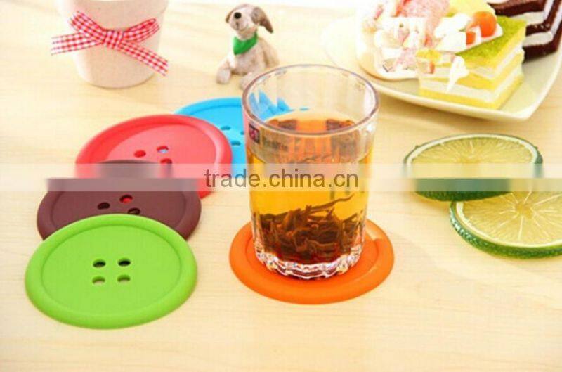 silicone fastener coaster,fastener cup coaster for home