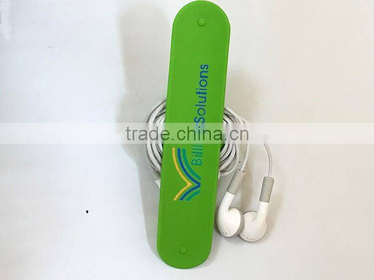 Colorful silicone earphone cable cord winder,mobile cable winder