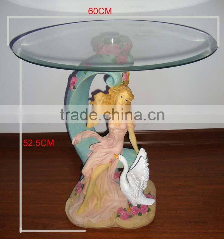 Hot Sale China Factory polyresin angel statue coffee table