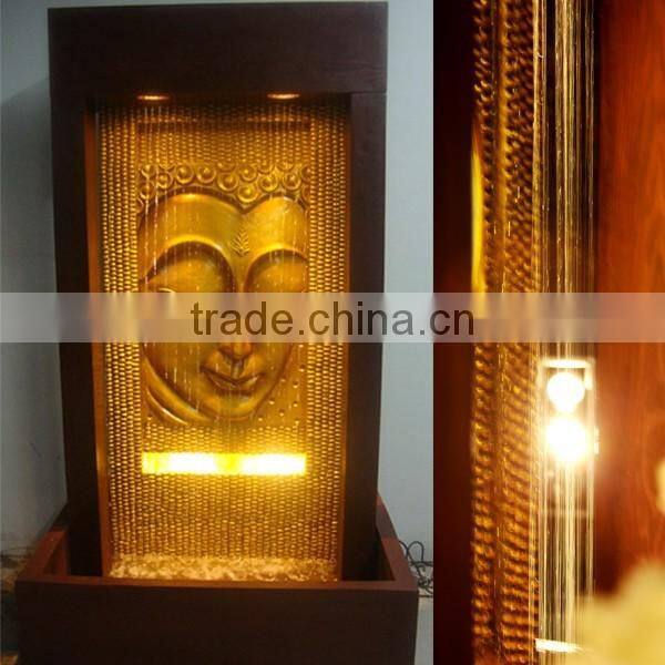 Wall Decoration LED Indoor Polyresin Buddha Statue Water Fountain