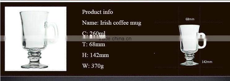 Haonai wholesale Irish Coffee Milk Latte Juice Goblet Cup Cafe Glassware Glass Mug