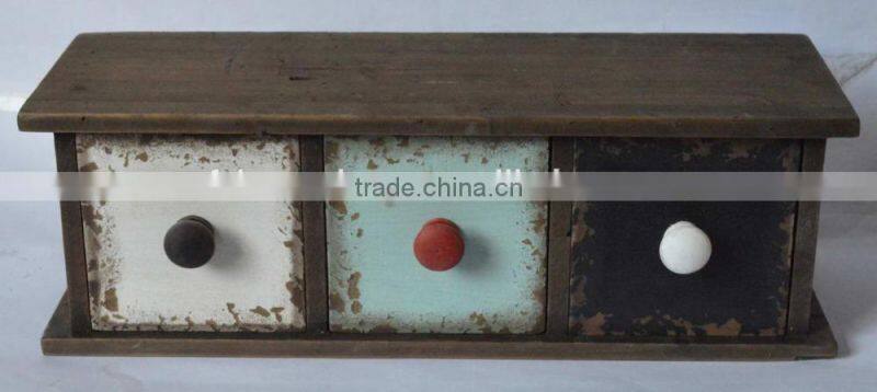 wooden drawers with antique line distressing