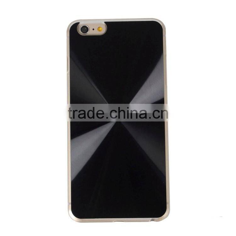 CD pattern aluminum back PC phone case, hard PC aluminum chip custom design back case for iphone6