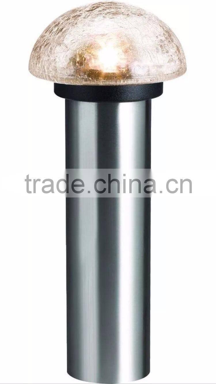 6pk Solar Crackle Ball Bollard Garden Stake Light