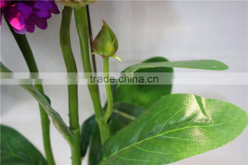 Home and outdoor garden table wedding gate decoration 60cm or 24inches Height artificial 3 heads purple flowers E04 0613