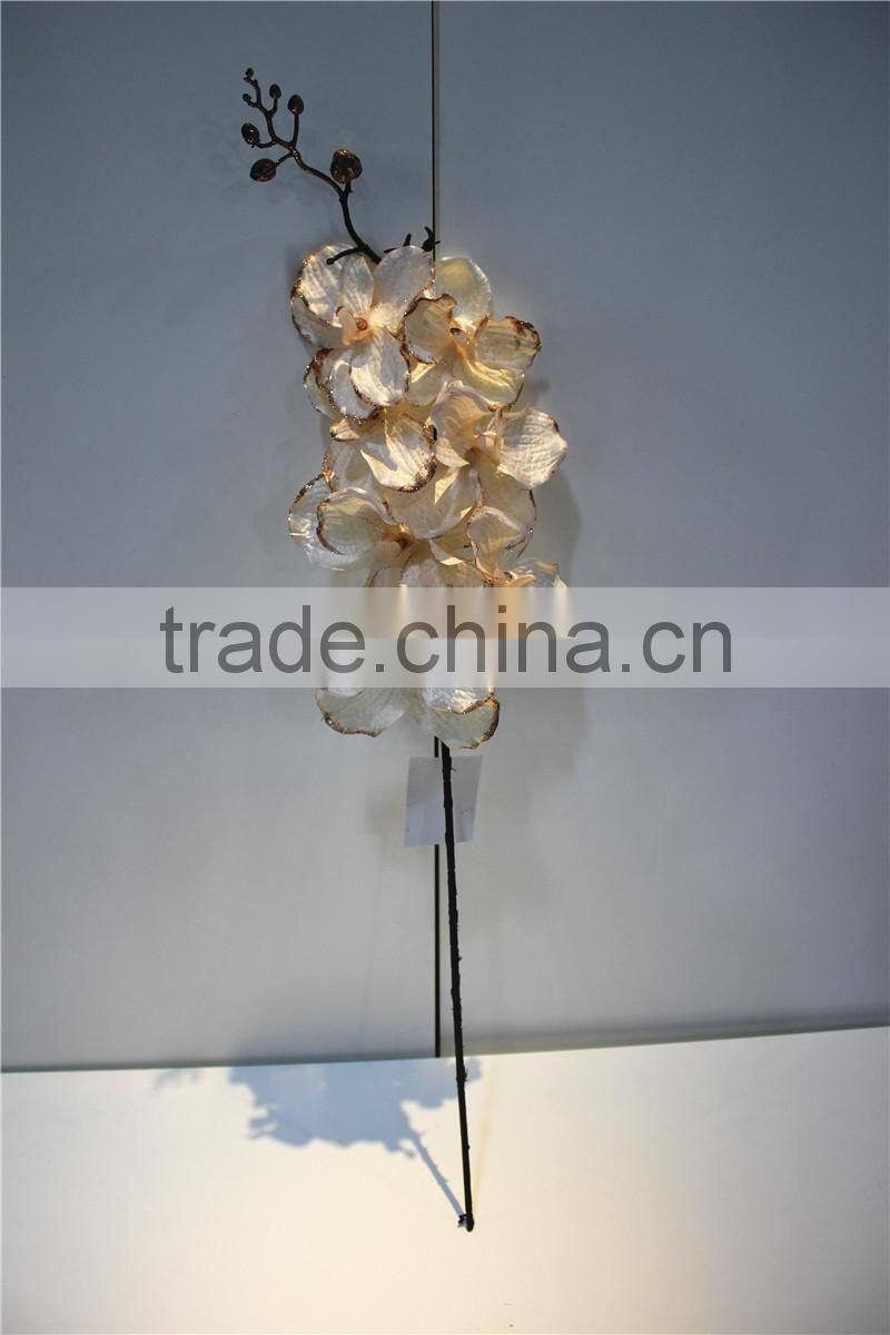 Home garden decoration 90cm hight dark blue Gold string Ascocenda artificial wedding flowers EQDL03 0403