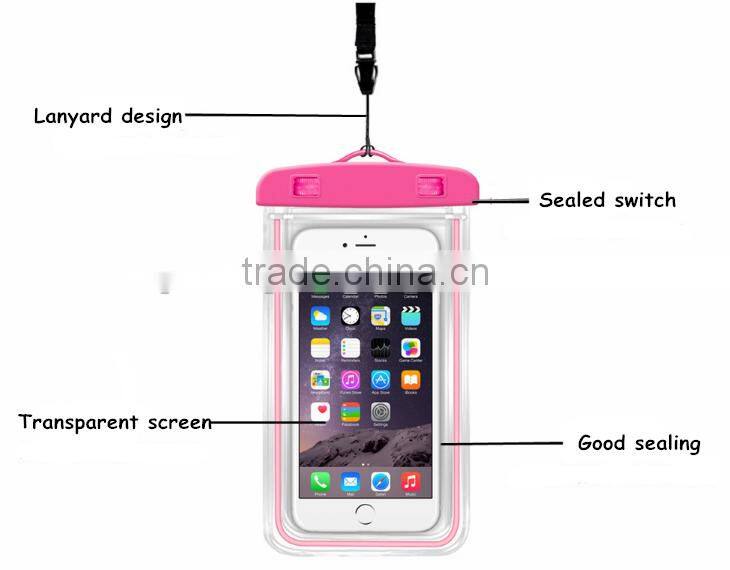 Waterproof phone bag strong sealing fluorescent bag