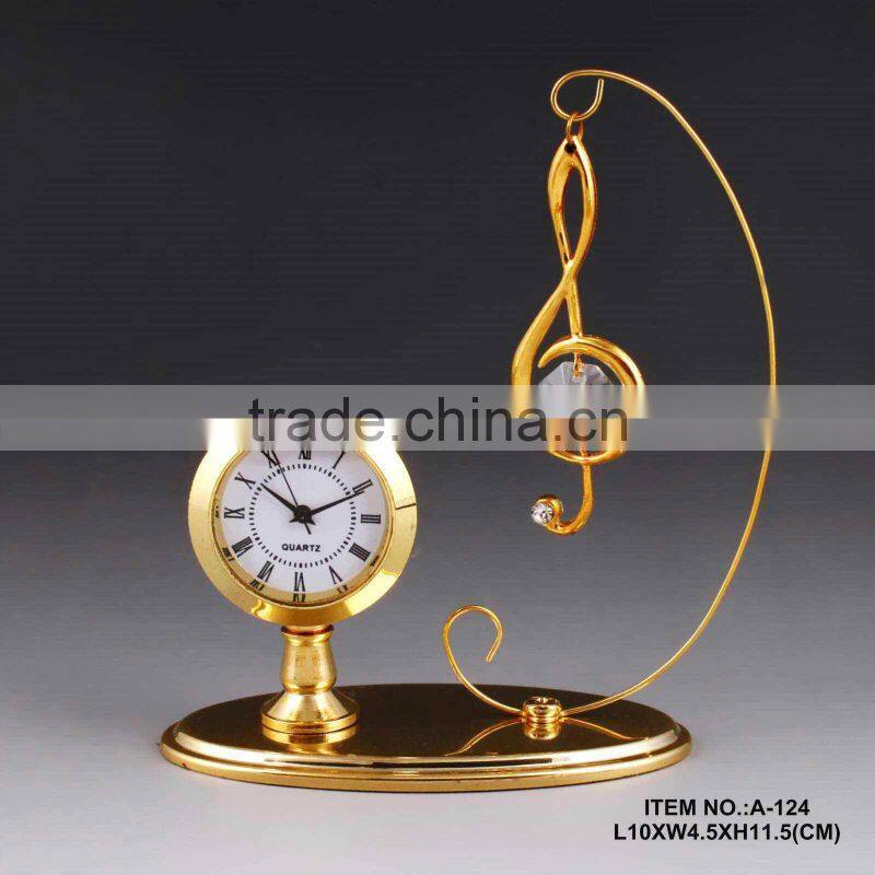 Beautiful 24K gold plated Metal Cross Clock Set for Home Decor