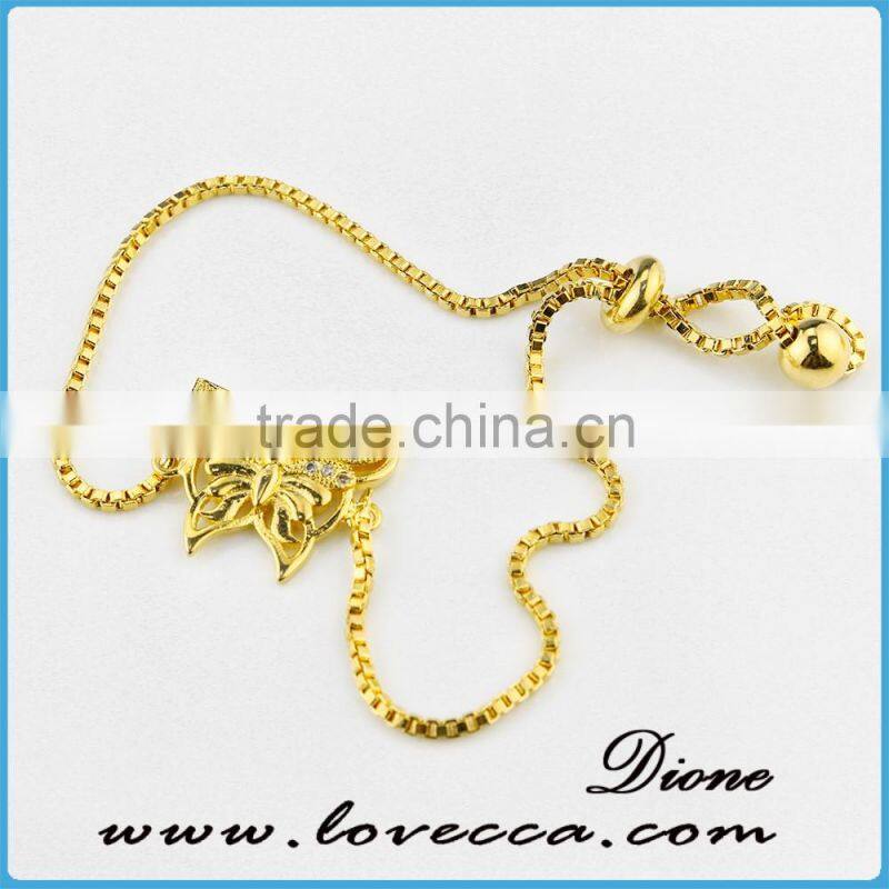 New arrival 24k real gold real platinum Cubic Zirconia jewelry Micro Pave bracelet